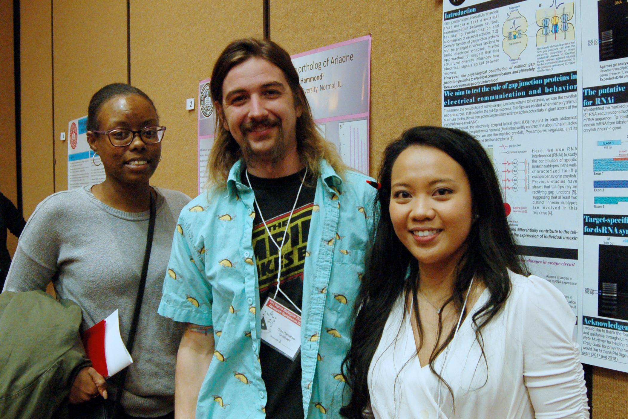 Biology students presenting their work.