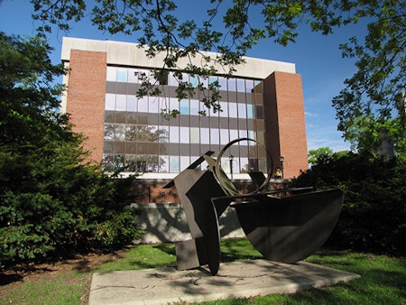 Degarmo hall on the quad in the summer.